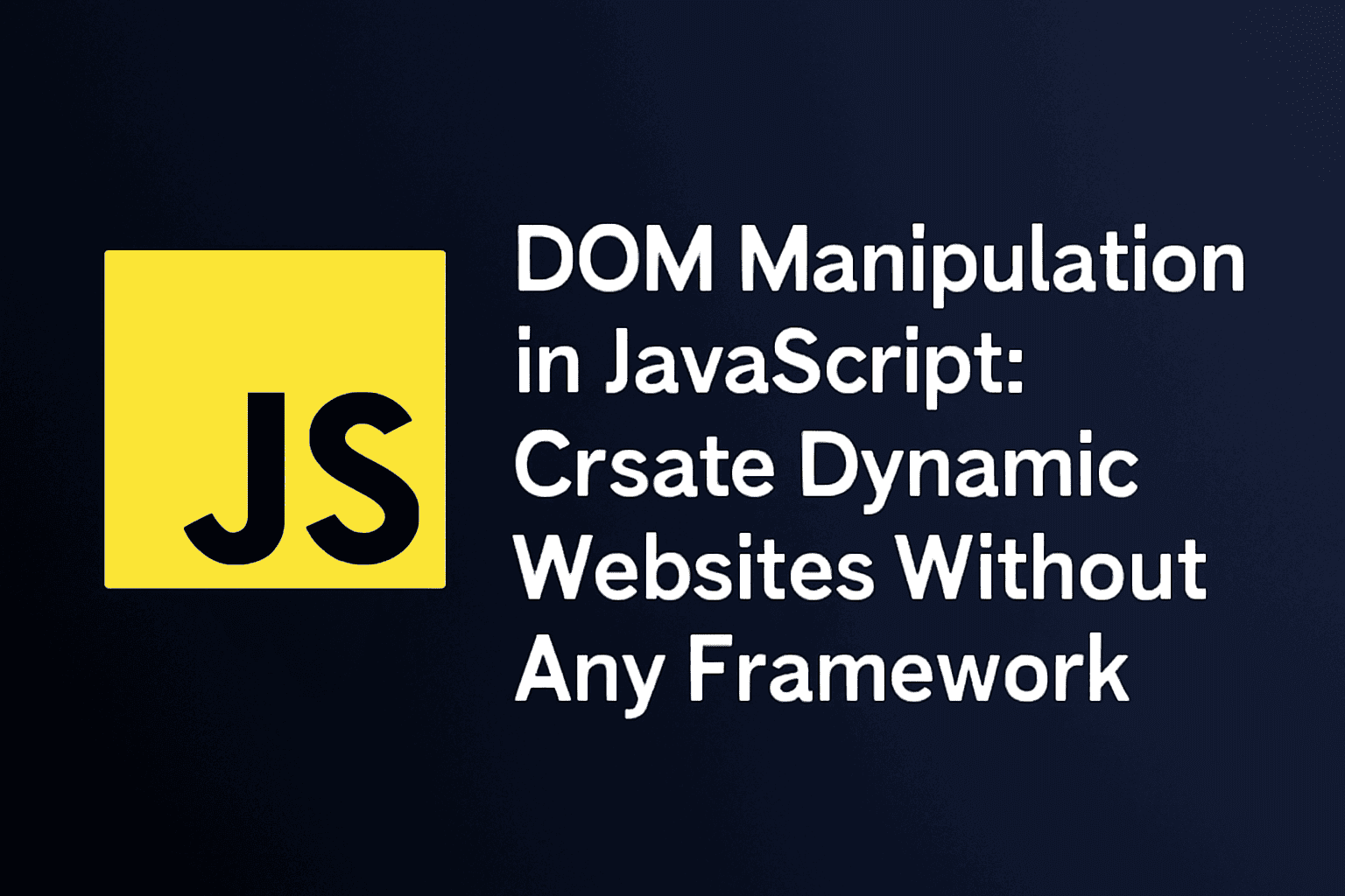 DOM Manipulation in JavaScript: Create Dynamic Websites Without Any Framework